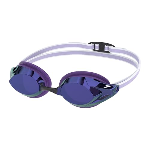 Speedo Women's Mirrored Vanquisher Swim Goggles - Purple Haze/Iris/Silver, Anti-Fog UV Protection
