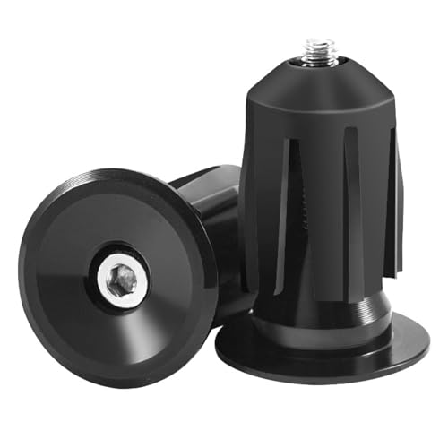 Bicycle Bar End Plugs - Aluminum Handlebar Caps 23.3mm - Black