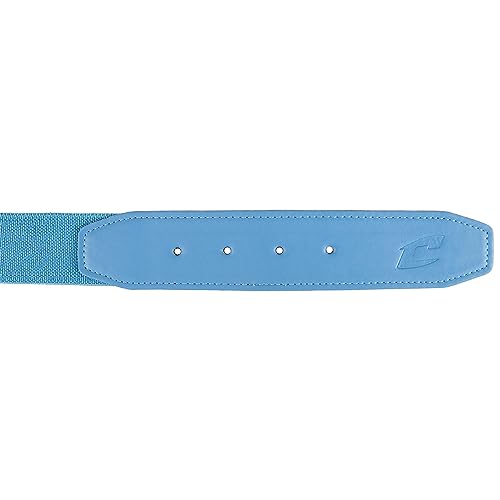 Youth Elastic Baseball Belt with Leather Tab - Light Blue