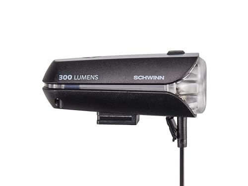 Schwinn 400 Lumen USB Headlight + Taillight 3 Modes, Side-Lens Beam – Black/Grey
