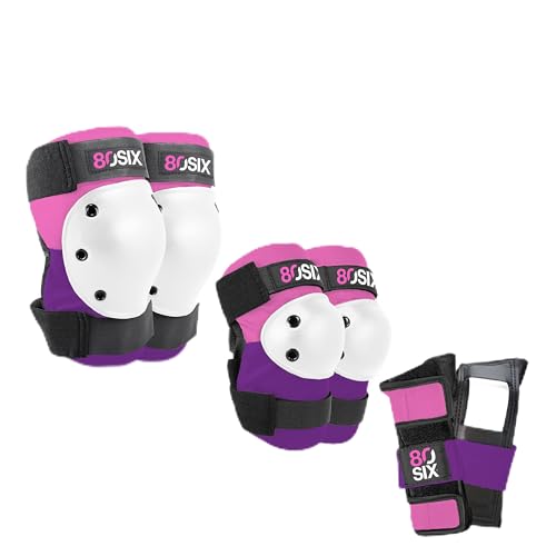 80SIX Kids Multi-Sport Protective Gear Set Pink Purple Small/Medium