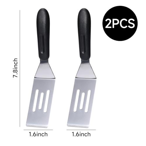 Mini Slotted Spatula Set - Stainless Steel Kitchen Tool, 2-Pack