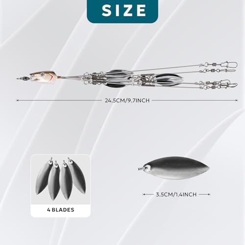 Alabama Umbrella Fishing Rig with 8 Blades - Silver