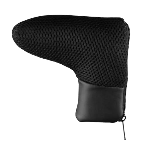 Mesh Blade Golf Putter Head Cover with Zipper - Black