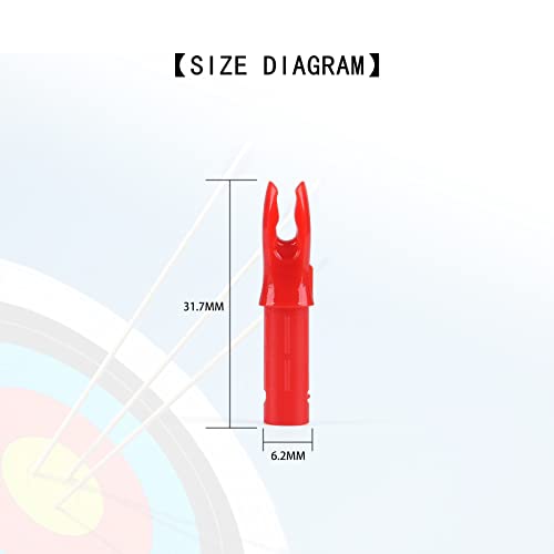 Archery Arrow Nocks - 30Pcs 0.246 Inch Inserts for 6.2mm Shafts - Red