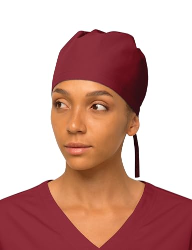 Women’s Red Working Scrub Cap - Adjustable, Lightweight & Washable