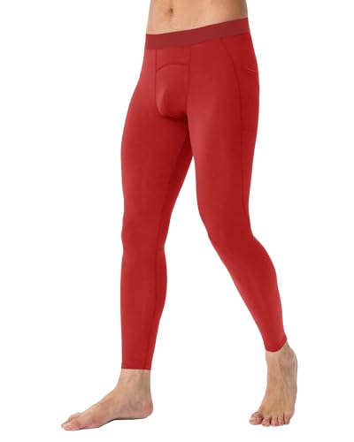 Men's Compression Athletic Leggings with Pockets - Cool Dry Base Layer