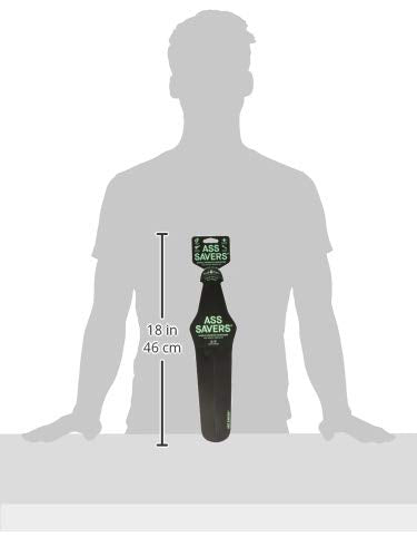 Ass Savers Regular Saddle Mudguard, 23-35 mm Tires, Generation 4, Maximum Protection, Rainy Rides, No Tools Mount, Patented Flip Tip, Lightweight, Stable, Self Centering, Commuter, Road, Black