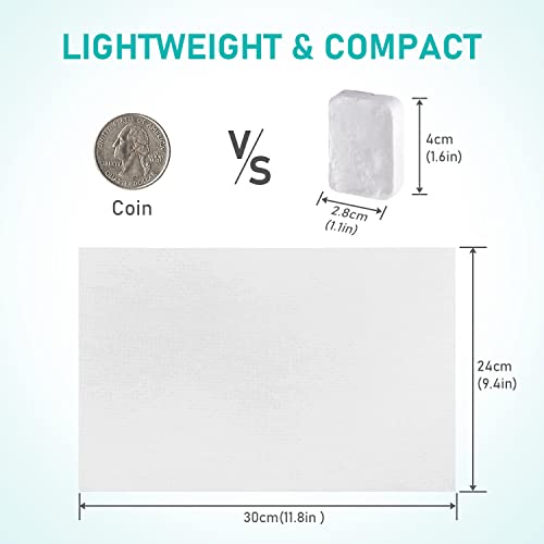 Compressed Cotton Towel Tablets - 10 Pack Portable Coin Tissues for Travel