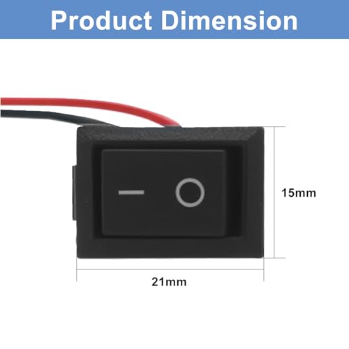 5 Pack Mini Rocker Switch - ON/OFF SPST Toggle Switch