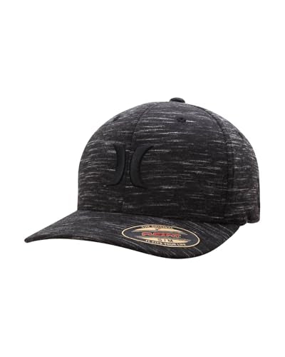Hurley Mens Black Small-Medium Moisture-Wicking Baseball Cap - Fitted, Textured
