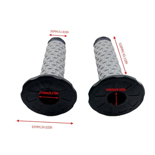 7/8 Inch Motorcycle Hand Grips - Rubber Gel - Gray