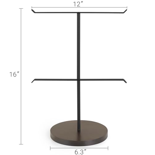Medal Display Rack - 12x16 Inch Metal & Wood Holder for Awards