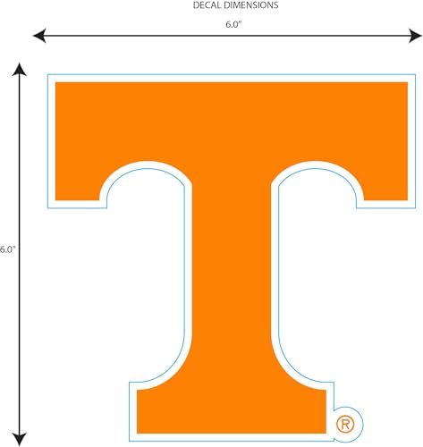 NCAA Auto Decal - Tennessee Volunteers 8 Inch Team Color