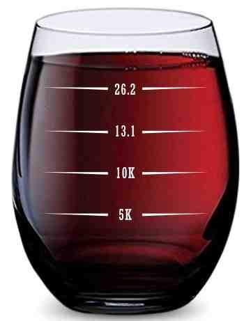 Stemless Wine Glass with Running Distance Markers - 16 oz Tritan