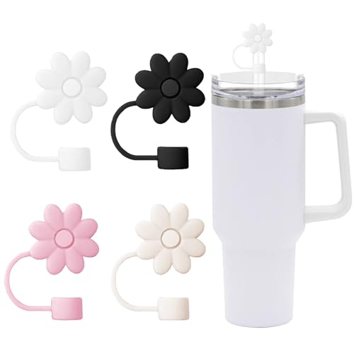 Straw Covers for Stanley Cups - 4 PCS Colorful Flower Design