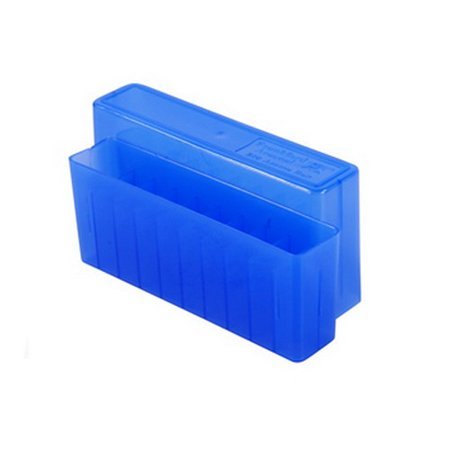 20-Round Rifle Ammo Box - Slip Top Storage Case for Multiple Calibers - Blue