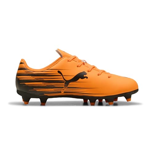 PUMA Kids' Attacanto Firm Ground Soccer Shoes - Heat Fire-Black, Size 8