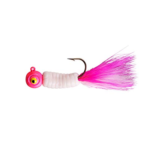 Fuzz-E-Grub Jig Fishing Lure - 1/4 oz Pink White - 2 Pack