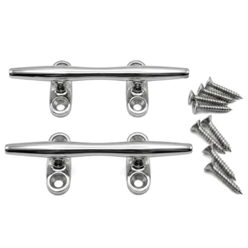 MIZUGIWA 4-Inch Stainless Steel Boat Cleats Pack of 2 - Silver Marine Dock Hardware