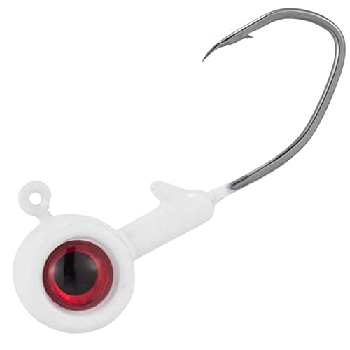 Crappie Jig Heads with 3D Eyes - White 1/32oz - 10 Pack