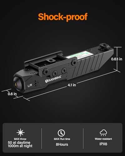 TOUGHSOUL Red Laser Sight for Rifles, Compatible with M-Lok & Picatinny Rails