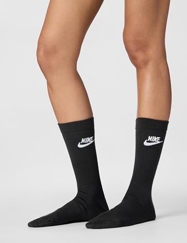 Nike Dri-FIT Everyday Essential Crew Socks Large Black/White Pack of 3