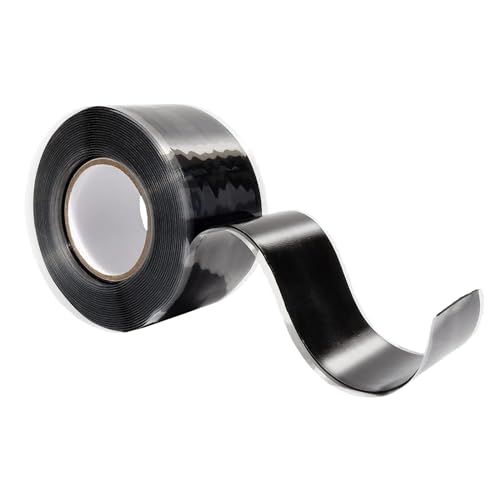 Self-Fusing Silicone Grip Tape - Waterproof Anti-Slip Wrap - Black, 5 FT