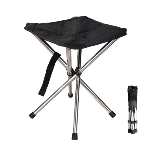 JVZI 1.2lb Ultralight Telescoping Folding Camping Stool - Portable, 275lbs Capacity, Compact for Hiking & Fishing (Variation 1)