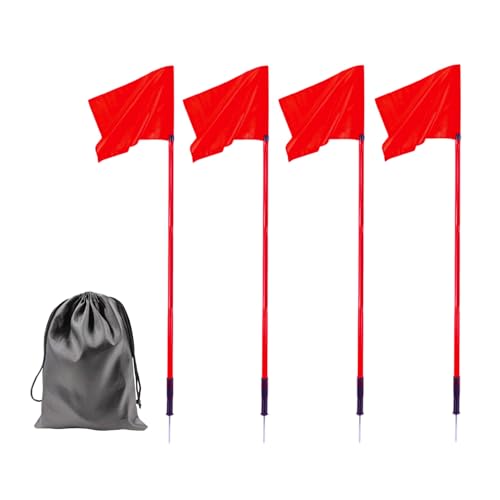 5FT Soccer Corner Flags Set of 4 - Spring Loaded with Bag