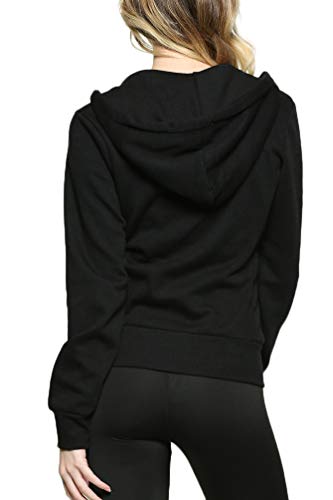 Urban Look Women's Active Long Sleeve Fleece Zip Hoodie X-Large Black Plus Size