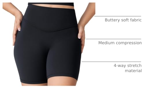 UNISSU Hugcurve No Front Seam Biker Shorts 6'' - Small Black