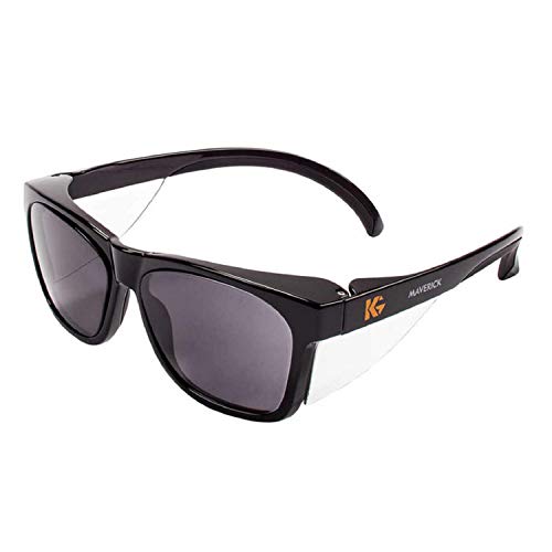 Kleenguard Maverick Safety Glasses with Intergrated Side Shields (2 Pair) (49311 Smoke Anti-Fog Lens with Black Frame)