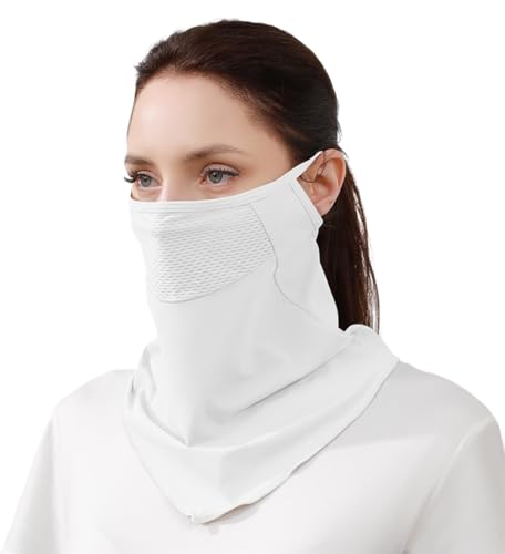 Cooling Balaclava Face Mask - UPF 50 Sun Protection, One Size White