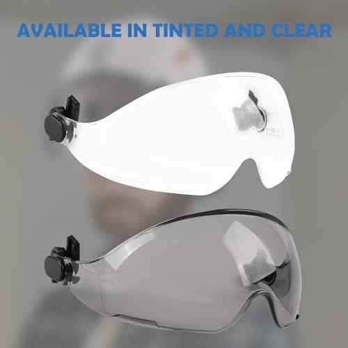 Safety Helmet Hard Hat with Visor, Lightweight Vented Work Helmet, 6-Point Adjustable Ratchet Suspension Hardhat for Industrial and Construction