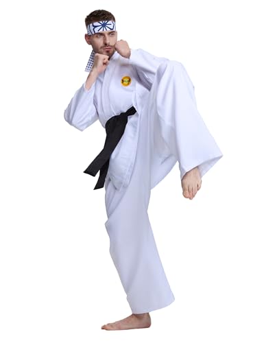 Mahoon Adult Karate Costume Set with Belt & Headband - Small-Medium Halloween Cosplay