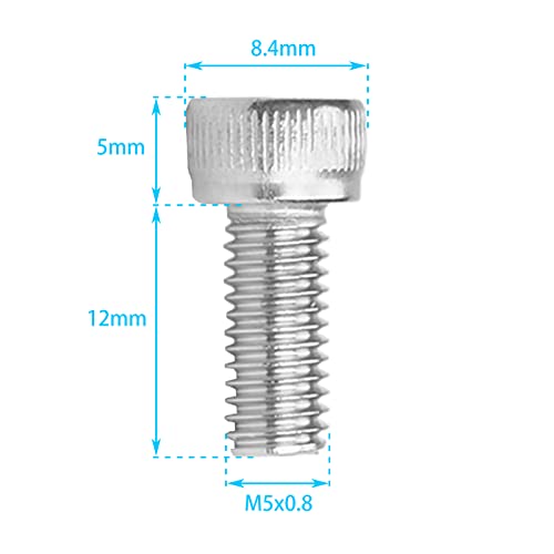 M5x12mm Stainless Steel Water Bottle Cage Bolts for Bicycles - 10 Pack