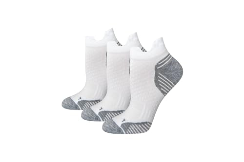 Cushioned Women's Low Cut Running Socks with Arch Support - White (8-12)