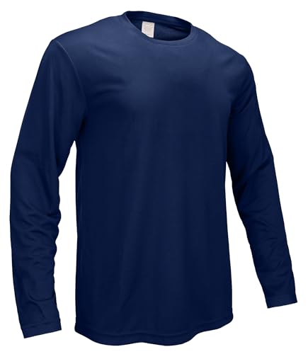 Men's Long Sleeve Quick Dry Athletic Shirt - Navy, Large