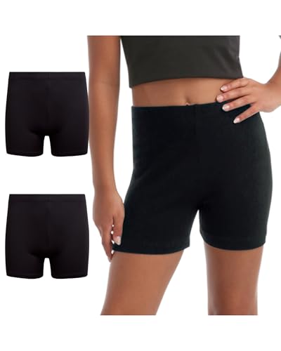 Rene Rofe Girls Athletic Shorts 2 Pack Black/Black Size 10-12 Sportswear