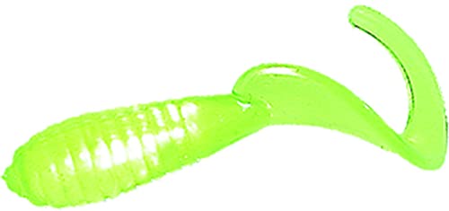 Lil' Bit Curly Tail Grub - 1" Chartreuse Fishing Lure