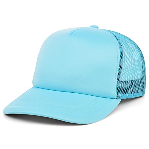 Adjustable Foam Trucker Snapback Hat - Turquoise - One Size