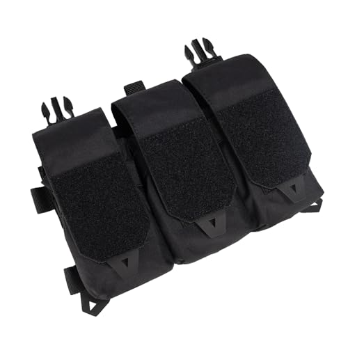 Tactical Triple Magazine Pouch with Quick Release - Light Black