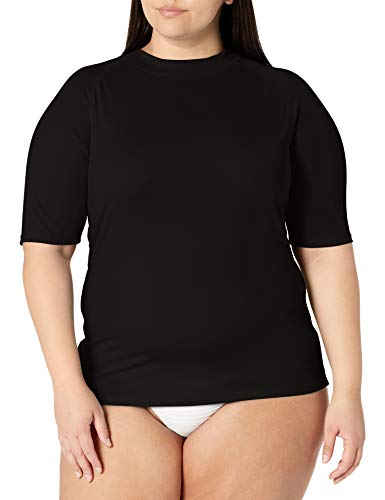 Plus-Size UPF 50+ Active Rashguard & Workout Top - 2X Black