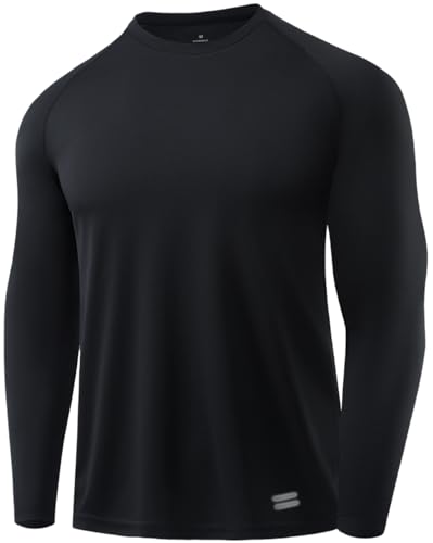 Men's Long Sleeve Quick Dry Base Layer Shirt - Medium / Black