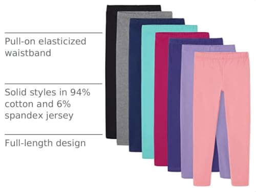 Children's Place Girls Printed Leggings 8 Pack - Medium Multicolor