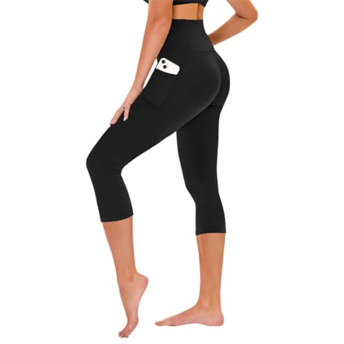 TNNZEET Capri Leggings for Women - Tummy Control High Waisted Soft