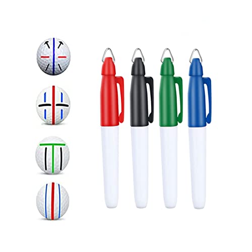 Golf Ball Markers - Permanent Bullet Tip Marker Pen Set, 4 Pack