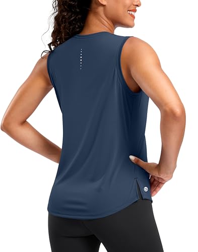 G Gradual Women's Navy Medium Sleeveless Workout Tank Top for Yoga & Running