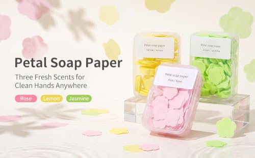 Portable Paper Soap Sheets - 4 Scented Boxes with 400 Sheets